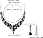 Women s Wedding Bridal Austrian Crystal Teardrop Cluster 02-black Black-tone