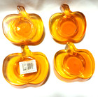 Pumpkin Glass Tea Light Holder Harvest Autumn Halloween Fall Orange Thanksgiving
