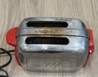 Vtg 1940   s Kenmore Red Orange Bakelite Accented 2 Slice Countertop Toaster Read