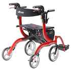Drive Medical Nitro Duet Rollator Walker   Transport Wheelchair Chair  Red