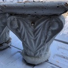 Pretty C1850 Vintage Hand Carved Wooden Porch Capitals 13    H 10 5    Sq X 6 5    Dia