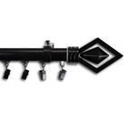 86 In  - 120 In  Cordless Telescoping Traverse Curtain Rod Kit In Black With