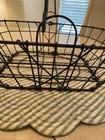Collectible Egg vegetable Wood Handle Wire Basket Rustic Farmhouse 13 5 x11 
