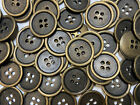 Rare Vintage Cast Metal Button Antique Brass Finish 23mm 4hole