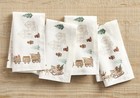 Pottery Barn Gingerbread Train Mixed Cotton Napkins Set 4