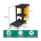Yitahome 3-shelf Cleaning Carts On Wheels  Black Janitorial Cart