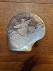 Antique French Carved Nacre Mother Of Pearl Shell Fisherman With Net Signed