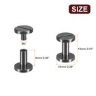 30pack Brass Chicago Screws  9x10mm Post Nail Stud Rivets For Craft Black