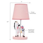 Lambs   Ivy Jazzy Jungle Zebra White peach Nursery Lamp With Shade   Bulb