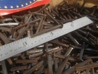 Box Lot Square Cut Nails 1-1 4  Antique Iron Blacksmith Vintage Estate Find