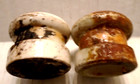 Old Original Lightning Rod Weathervane Porcelain Spool Brace Insulators Pair  7
