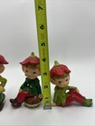 Vintage Pixie Gnomes Elves Figurines Set Of 4 Christmas Shelf Sitters W mushroom