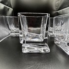 Joyjolt Clear Crystal Glass Square Rocks Glasses Set Of 4