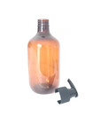 8 5 Oz Amber Boston Pet Plastic Bottles With Black Lotion Pump Pack Of 12