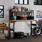 48   71  Heavy Duty Adjustable Workbench W pegboard 2000lb Power Outlets Wheels
