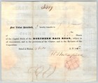 1847 Boston  Ma Northern Railroad Stock Certificate No  2275 For 10 Shares