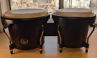 Latin Percussion Lp City Wood Bongos 7 5 Inch H6 5 Inch Drum Heads Dark Wood Q52