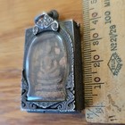 Thai Buddha Amulet Phra Somdej Toh Set In Old Antique Silver Case