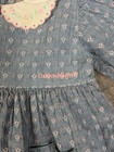Vintage Oshkosh Bgosh Denim Dress Girls 4t Floral Embroidered Pockets Usa Made
