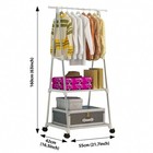 Small Metal Rolling Clothes Rack - With Shelves  Minimalist  For Bedroom