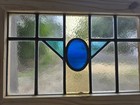 Antique English Stained Glass Window Pair