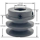 2ak22-7 8 Double Groove V Belt Pulley 7 8 Inch Bore 2 25  Odv Belt Sheaves Ca   