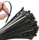 100 Pcs 8  Inch Heavy Duty Releasable 40 Lbs Nylon Cable Zip Ties Black Wire