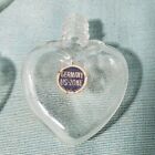 Lot Of 8 Vintage Wwii Stock Miniature Clear Glass Heart Shaped Perfume Bottles