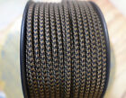 Black brown 2-wire Flat Cloth Covered Cord  Fabric 18ga Vintage Style Lamps  Usa