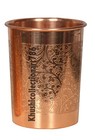Pure Copper Water Drinking Tumbler Glass Embossed Ayurveda Health Benefits 300ml
