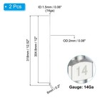 2pcs 14gax12  Blunt Dispensing Needle Tips Stainless Steel Silver