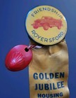 1950 Royersford Penn Friendship Fire Dept Golden Jubilee Ribbon Pinback   Helmet