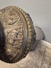 Ganga Jumna South Indian Lota Vessel With Sterling Silver Repousse Panels  