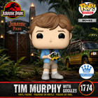 Funko Pop  Movies  Jurassic Park - Tim Murphy With Goggles Funko Exclusive  1774