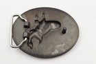 Cowboy Rodeo Western Oval Black Enamel Metal Belt Buckle