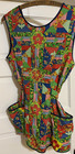 Vtg 70 s Boho Hippie Lot 2 Calico Smock Cobbler Aprons Adjustable Pockets Retro