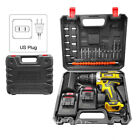 21v Electric Drill Tool Cordless Screwdriver Drill Set W  2 Battery For Makita