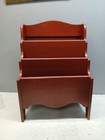 Vintage Mcm Furniture Wood 3-tier Book Magazine Holder Rack Shelf