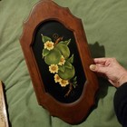 Vintage Floral Fruit Still Life Oil Painting On Board Apples   Blossoms  Tole 