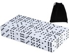 Pack 16mm White Dice - Six Sided Standard Opaque White Dice With Black Pips 50