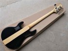 Hot Sale New Black 4strings Neck Through Body Active Pickup Electric Bass Guitar