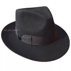 Classic Fedora Hat - Men s Vintage Style 100  Wool Fedora Hat Satin Lined