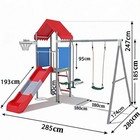 Kids Outdoor Playground Set Metal Swing Slide Treehouse Hoop Backyard garden