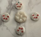 Vintage White  Czech Glass Buttons Button Lot 122-5