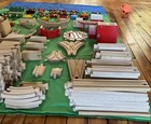 Vintage Brio Wooden Railway 185-piece Lot Bridge Tunnel Shed Track Car Train Set