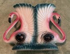 Vintage Double Flamingo Maddux Of Florida Vase - Planter 5    Tall