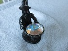 Rare  vintage    Spoontiques   jeweled Pewter Black Wizard With Crystals  mr923