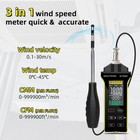 Holdpeak Handheld Hot Wire Anemometer Telescopic Probe Cfm Wind Speed Meter Hvac