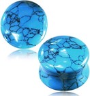 Crystal Stone Plugs   Double Flared Saddle Gauges For Ear Stretching   Amethy   