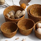 Handwoven Seagrass Storage Basket Round Desktop Kitchen Organizer